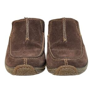 Timberland Brown Suede Backless Moccasin Slides Comfort Mule Size 7